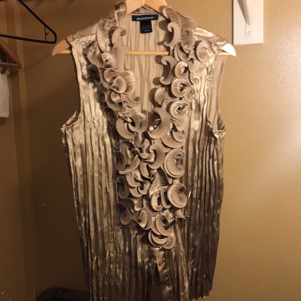 Gold blouse by Ashley Stewart